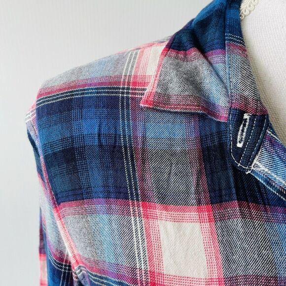Gap Pendleton Flannel Shirt Boyfriend Fit Button Down Pink Blue Comfy Size Small - Picture 5 of 12